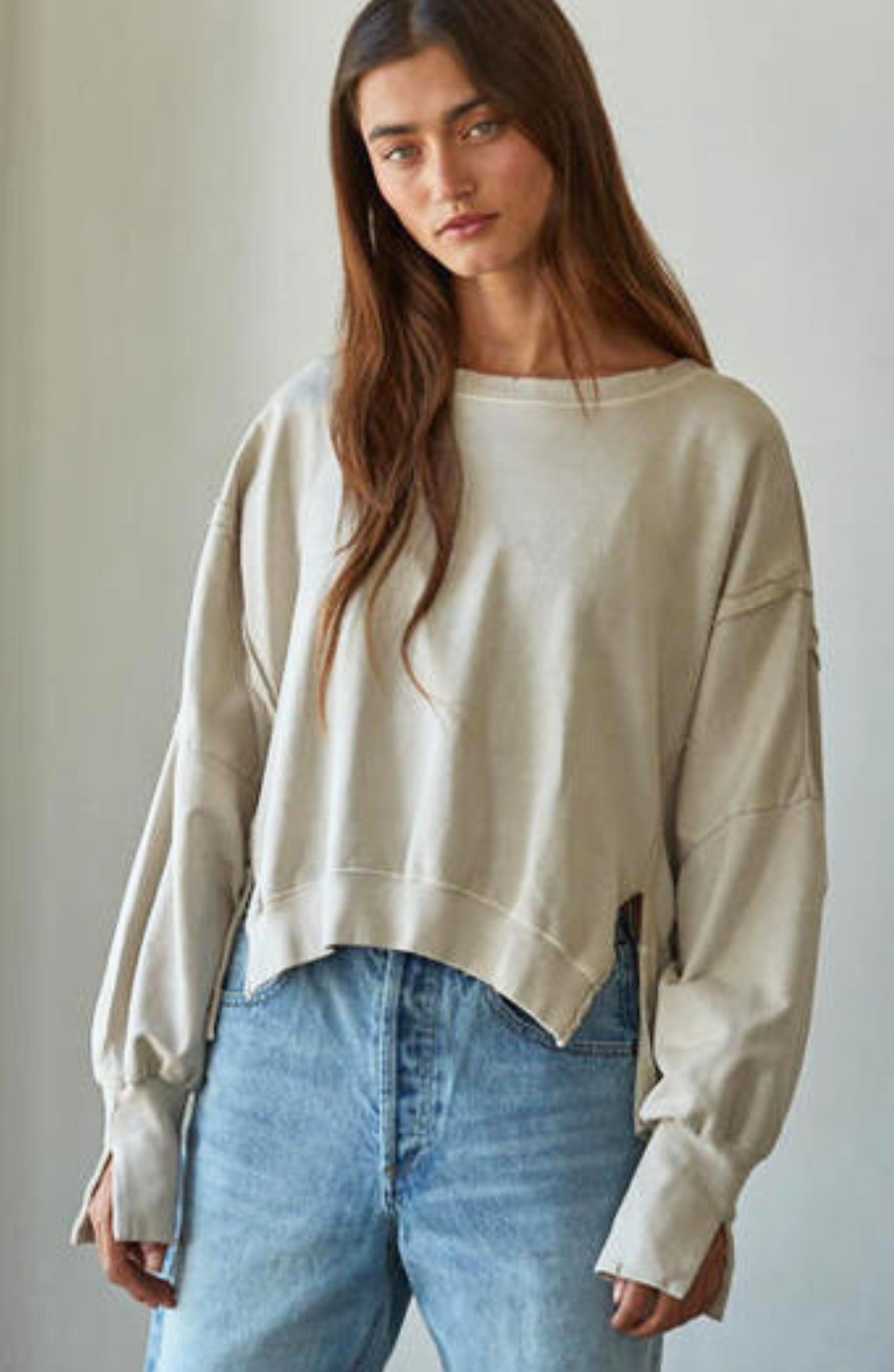 High Low With Sleeve Slits