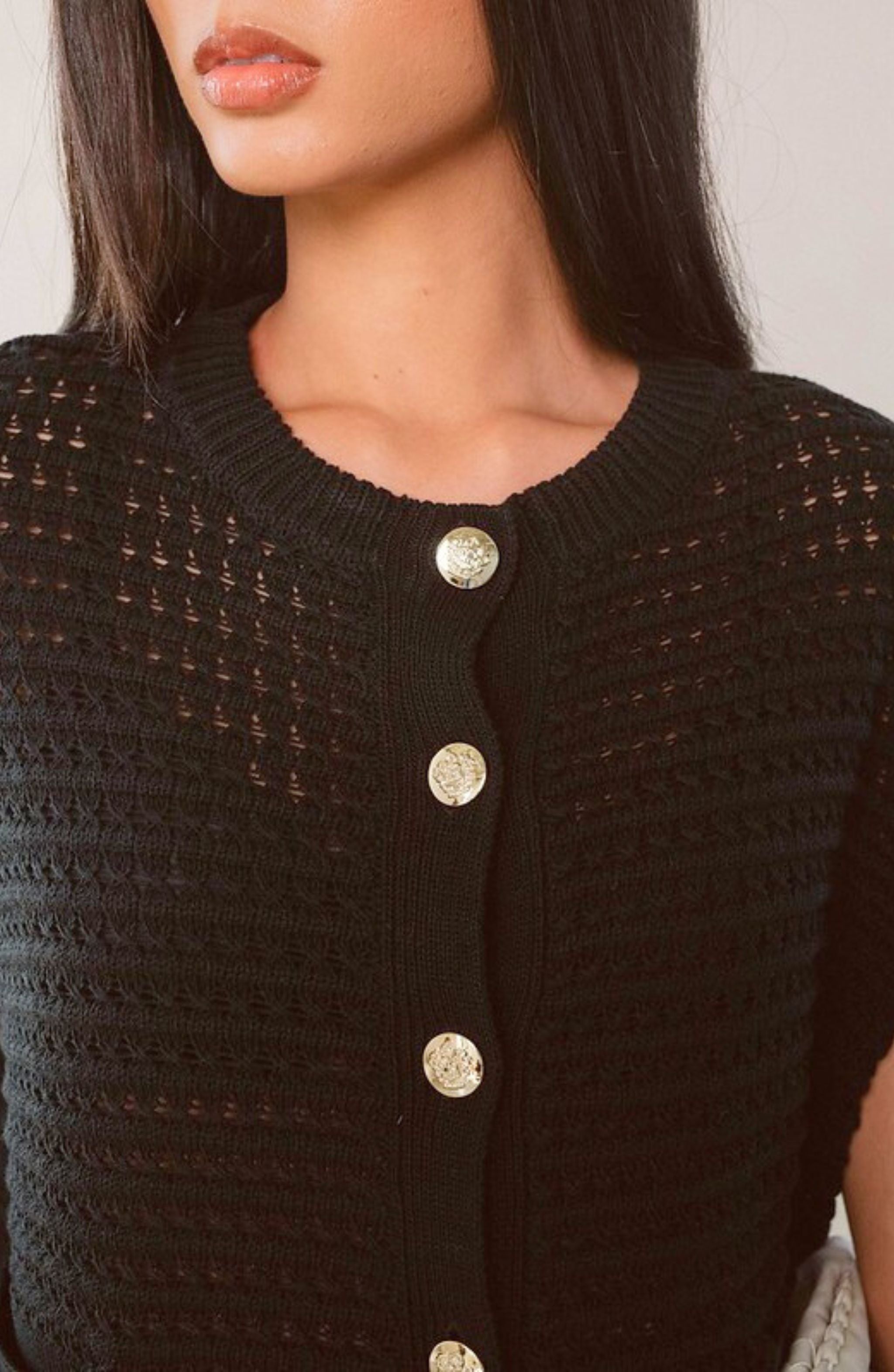Knit Button Down Detail Cardigan