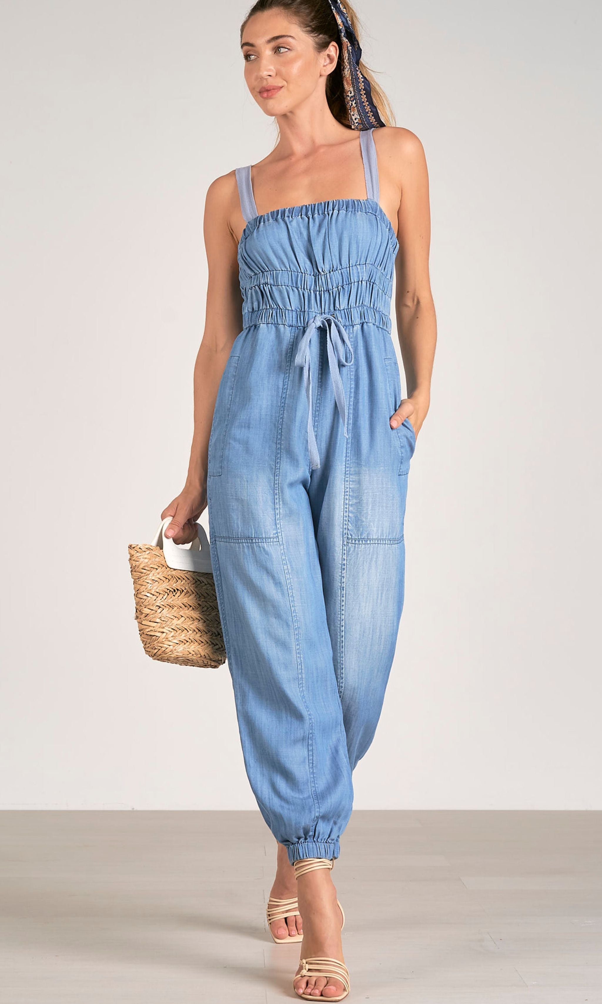 Denim Tank Jumpsuit