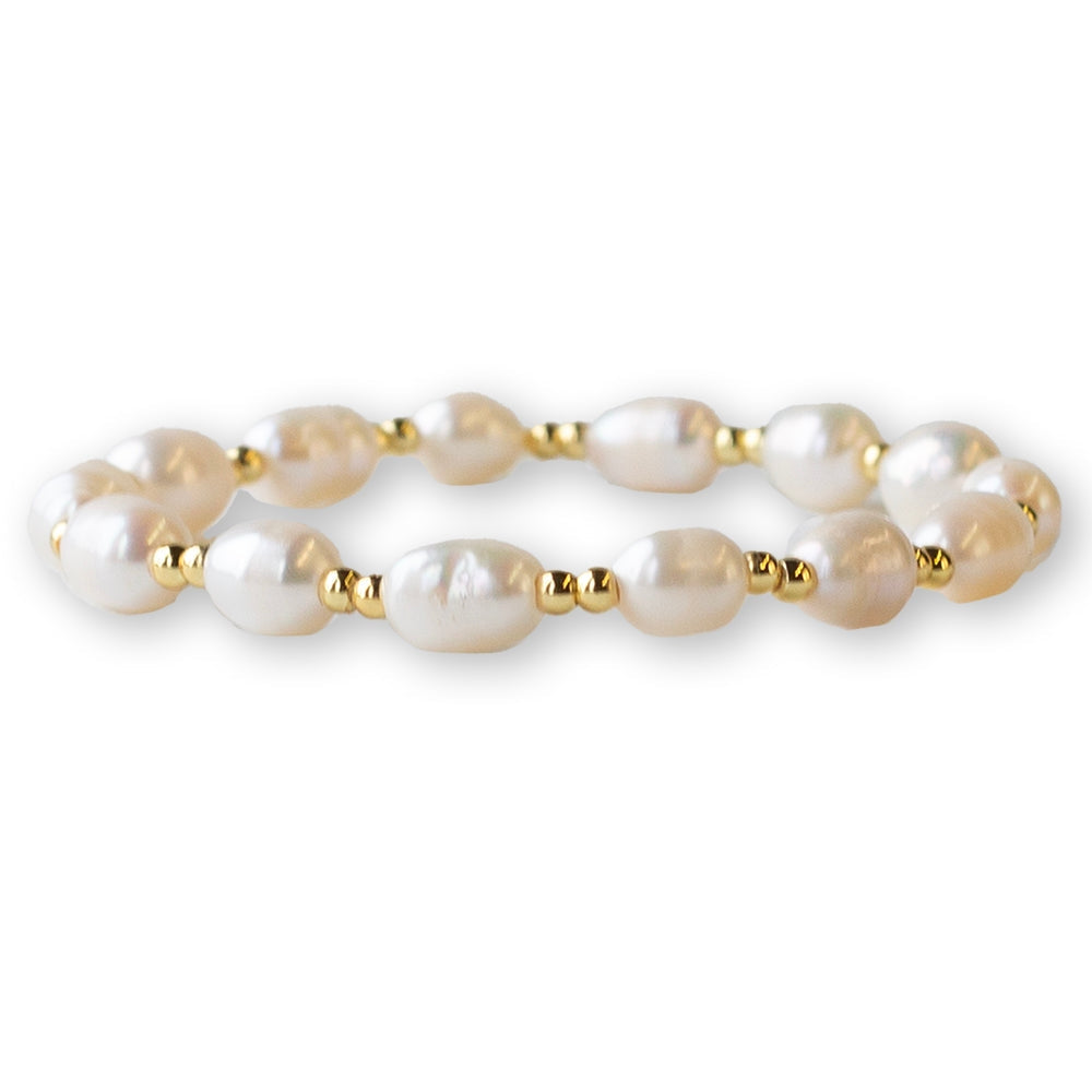 Gilded Gold Beaded Pearl Bracelet