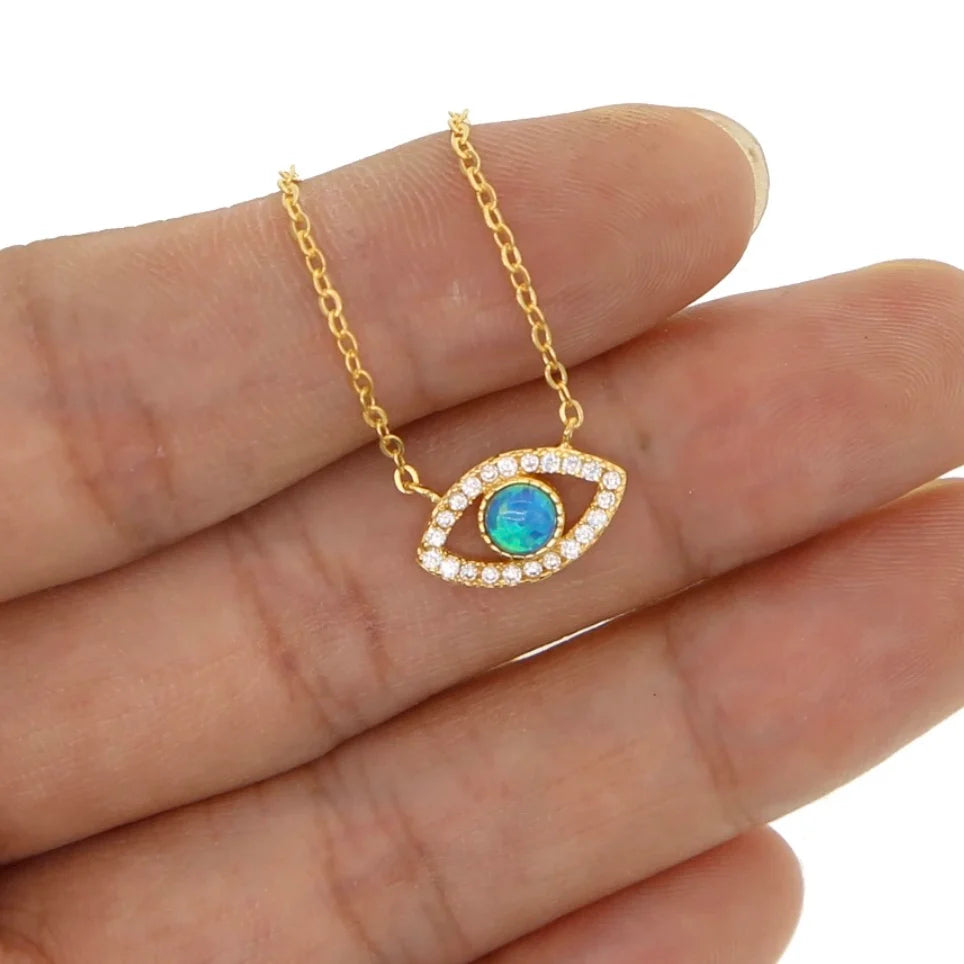 Opal Evil Eye Necklace