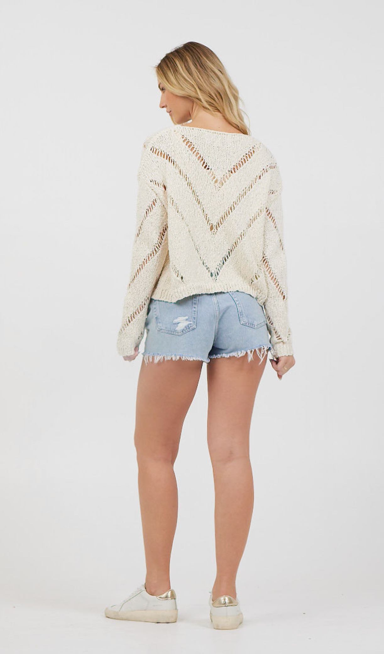 Ivory Slit Knit Sweater