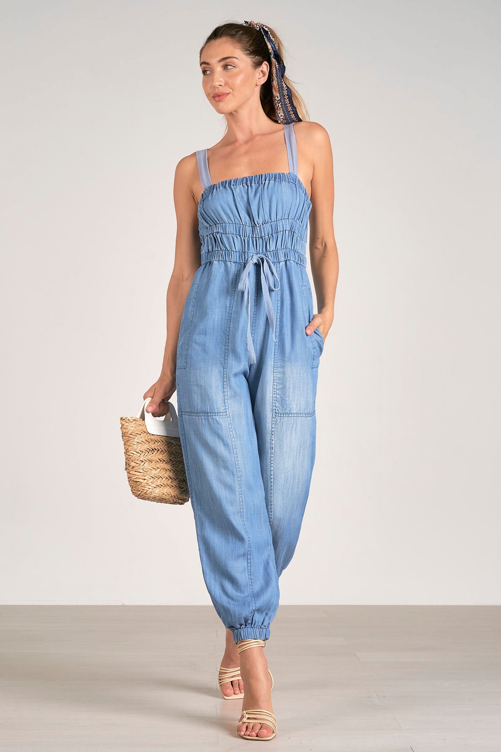Denim Tank Jumpsuit