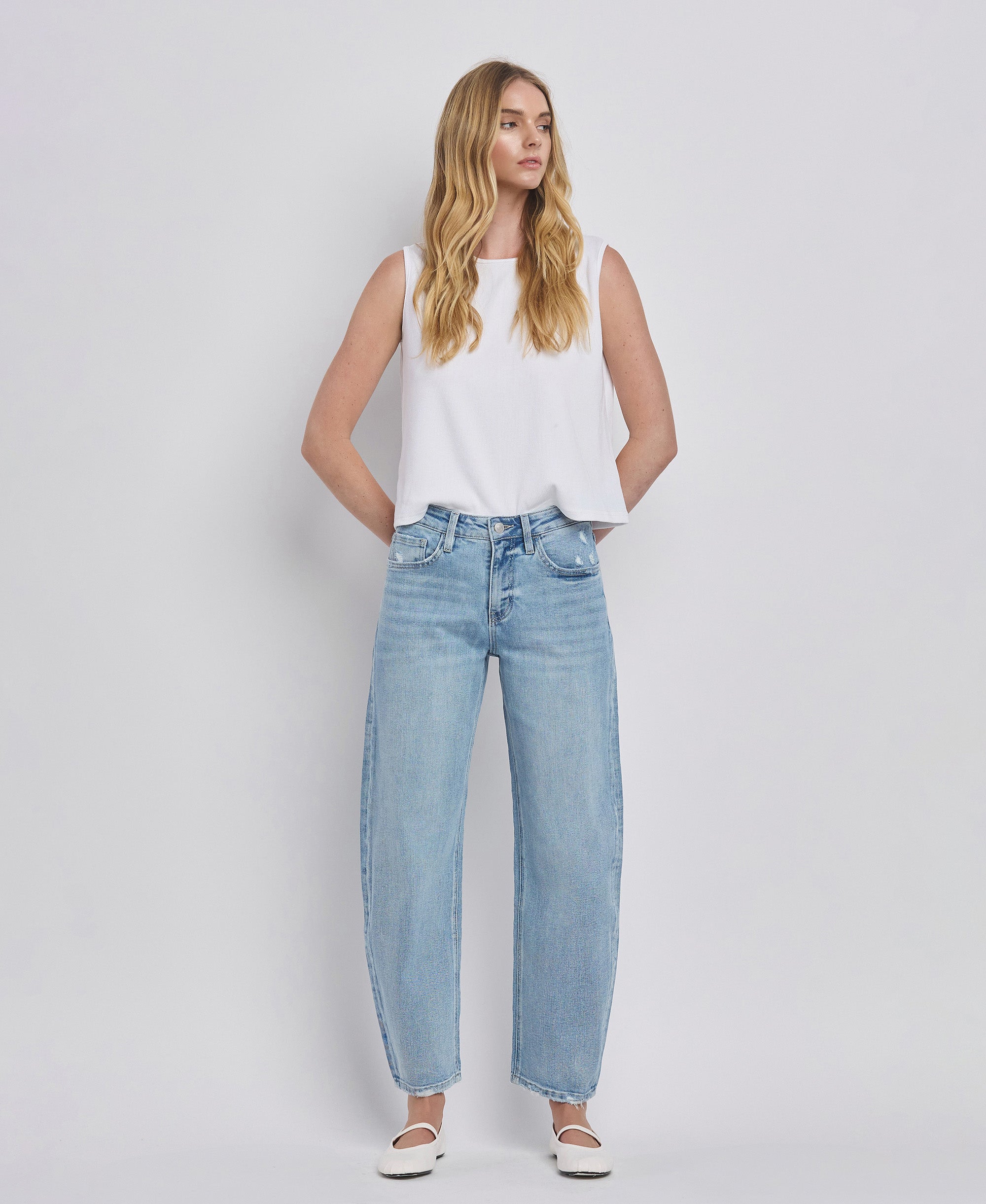 High Rise Barrel Jean