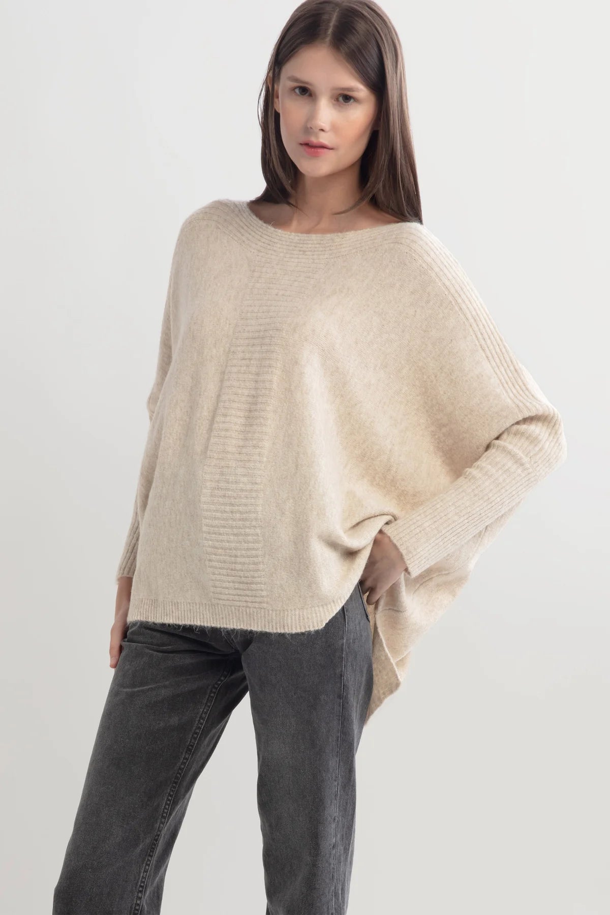 Boatneck Poncho Sweater