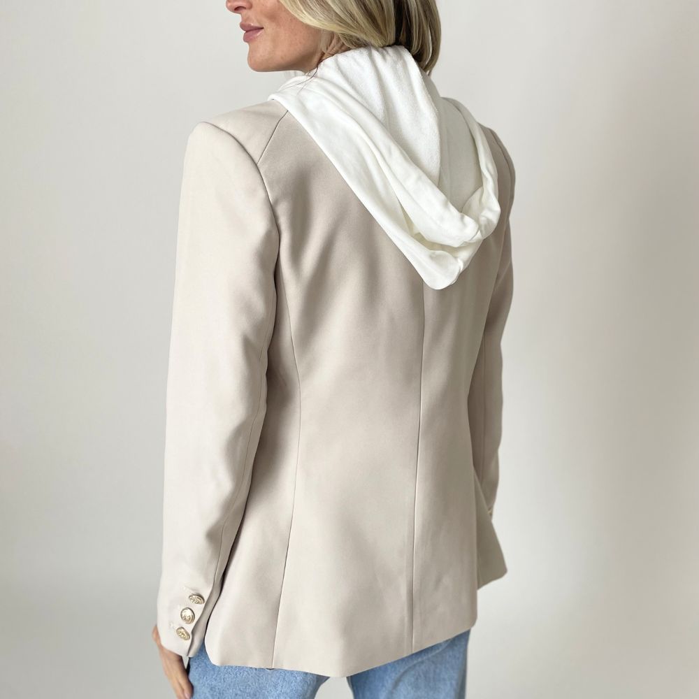 The Heather Double Breasted Jacket With Hoody