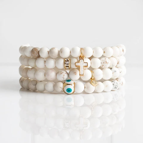 Howlite Symbolic Stone Bracelet