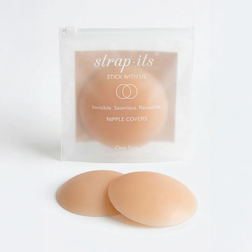 Strap-Its nipple covers with packaging on a white background