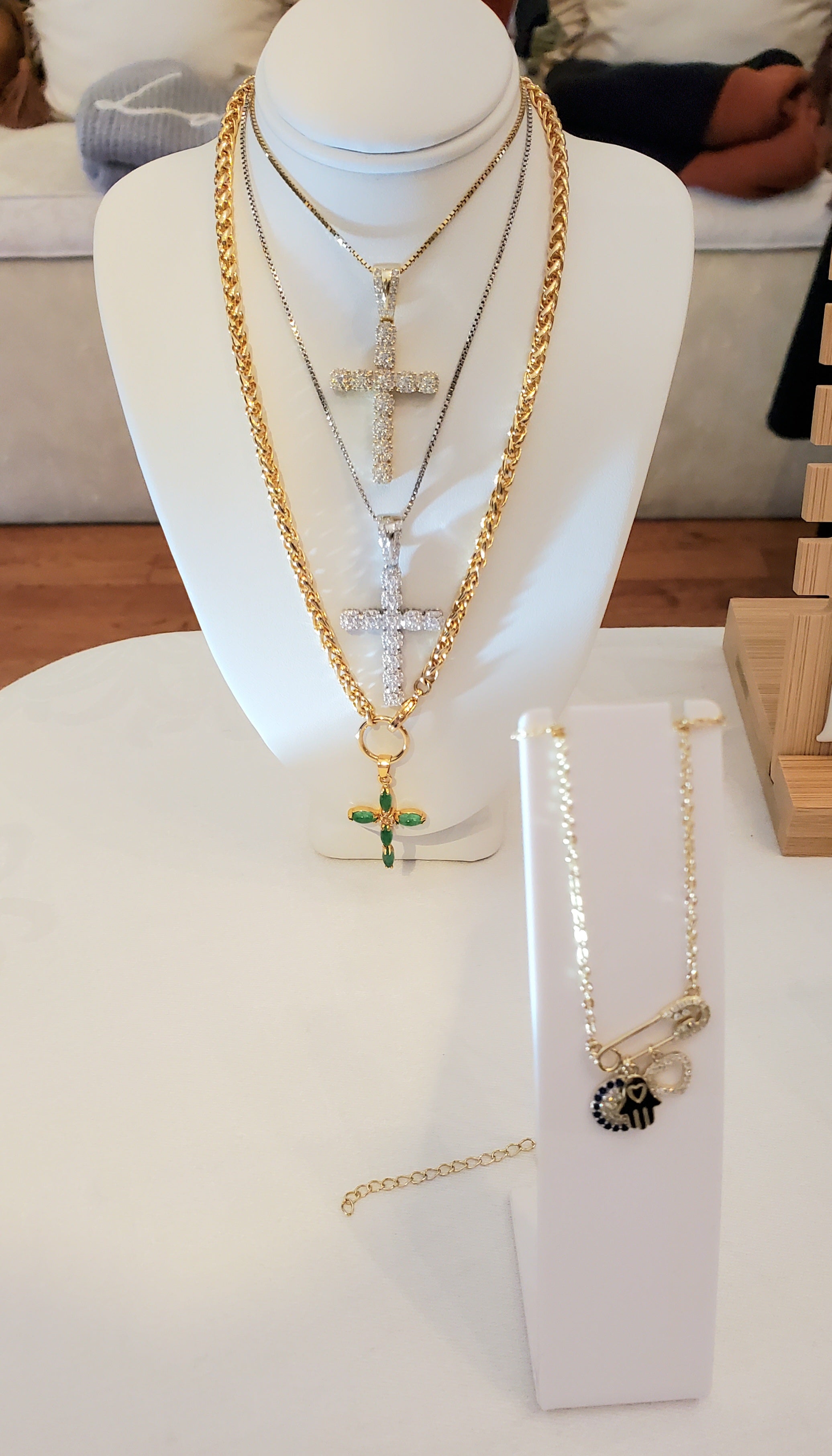 Cubic Zirconia Filled Cross Necklace