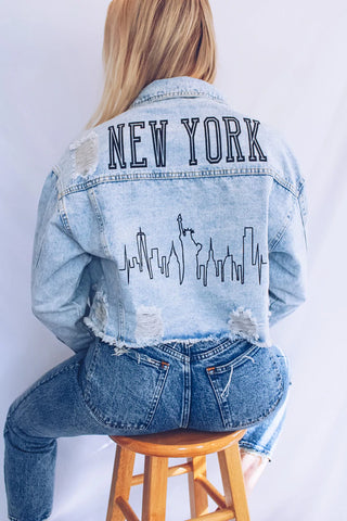 New York City Skyline Denim Jacket (New!!!)